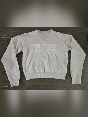 Abercrombie & Fitch 1992 Embroidered Crewneck Sweater - Cream